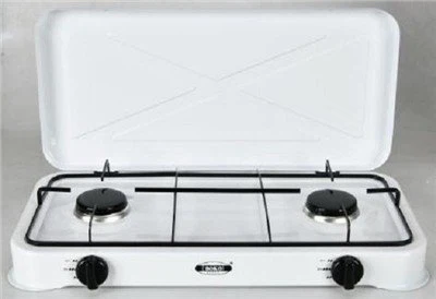 Gasspis i rostfritt stål 2 brännare